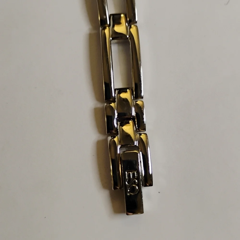 Vintage ESQ Swiss Made By Movado‎ Stainless Steel Black Dial Tank Watch